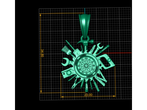 CLOCK DESIGN PENDANT 3D PRINTABLE MODEL 3D Print Model