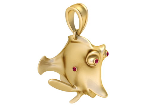 FISH GOLD PENDANT 3D PRINTABLE MODEL 3D Print Model