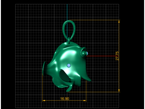 FISH GOLD PENDANT 3D PRINTABLE MODEL 3D Print Model