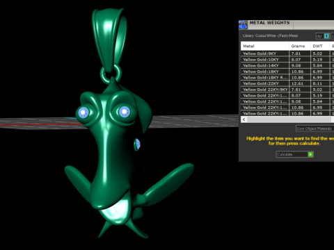 FISH GOLD PENDANT 3D PRINTABLE MODEL 3D Print Model