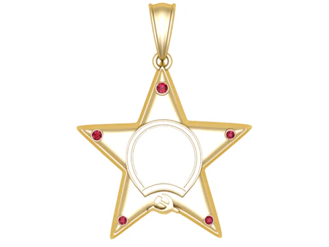 Modelo 3D para impress&atilde;o em pingente de estrela Modelo de Impressão 3D