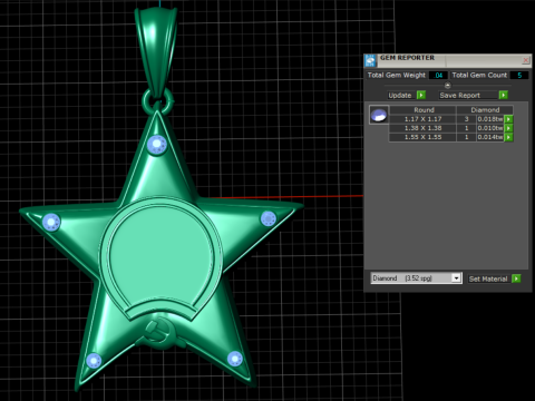 スターペンダント 3D 印刷可能モデル 3Dプリントモデル