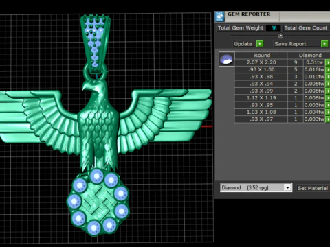 EAGLE DESIGN PENDANT 3D PRNITALBE MODEL 3D Print Model