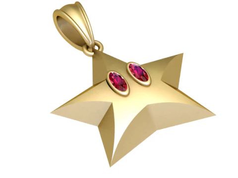 STAR SHAPE DESIGN PENDANT 3D RPINATBLE MODEL 3D Print Model