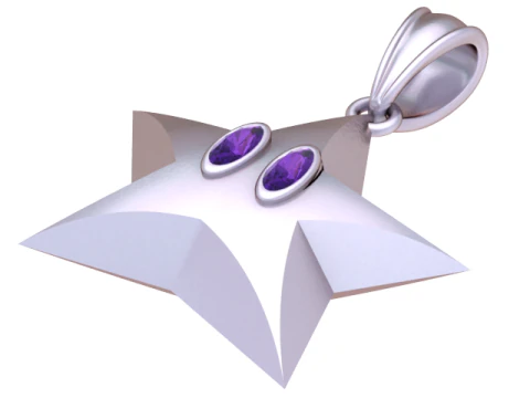 STAR SHAPE DESIGN PENDANT 3D RPINATBLE MODEL 3D Print Model