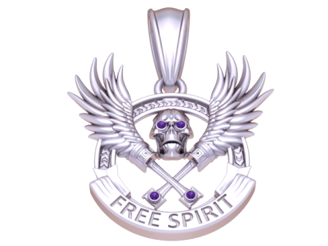 खोपड़ी चेहरे का लोगो पेंडेंट 3डी प्रिएंटबल मॉडल 3D प्रिंट मॉडल