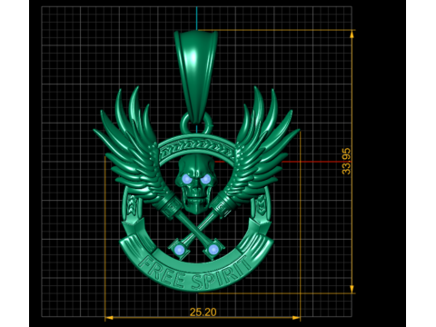 खोपड़ी चेहरे का लोगो पेंडेंट 3डी प्रिएंटबल मॉडल 3D प्रिंट मॉडल