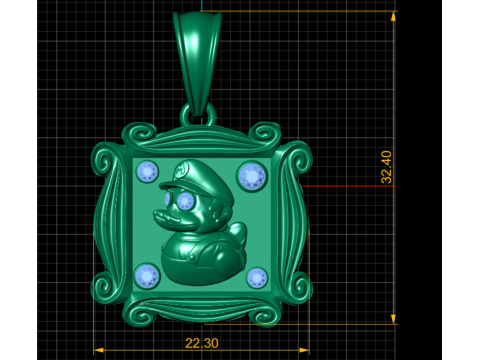 Pahlawan Kartun dalam Model Cetak 3D Liontin Bingkai Model Cetak 3D