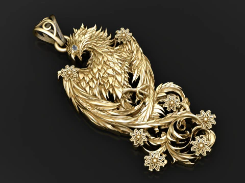 Majestueuze Phoenix-hanger 3D printmodel