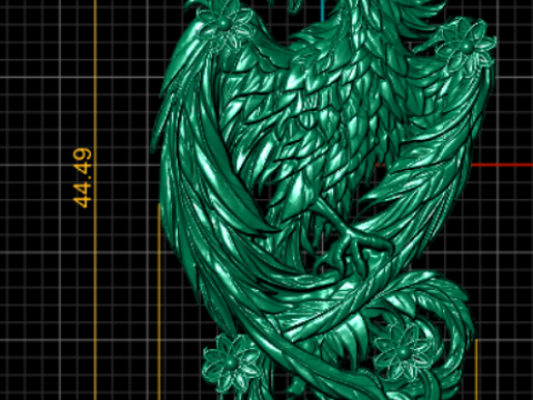 Liontin Phoenix yang Luar Biasa Model Cetak 3D