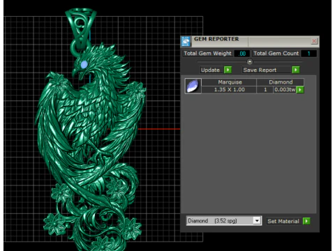 Majestic Phoenix Pendant 3D Print Model