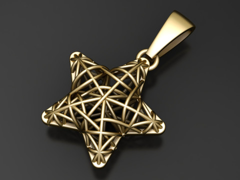 Geometric Star Pendant Modello di stampa 3D