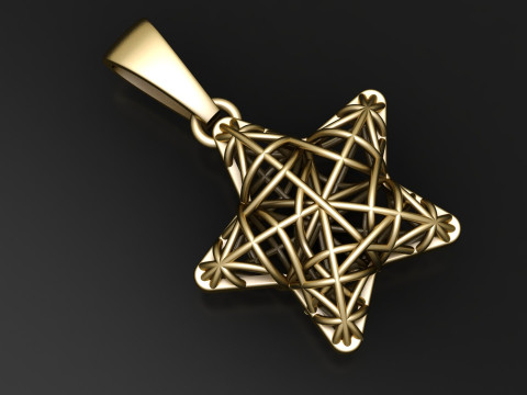 Geometrik Yıldız Kolye 3D Baskı Modeli