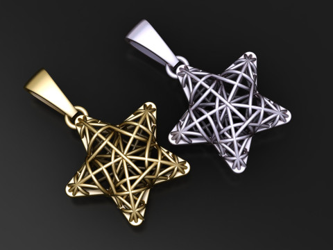 Geometrik Yıldız Kolye 3D Baskı Modeli