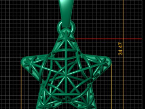 Geometrik Yıldız Kolye 3D Baskı Modeli