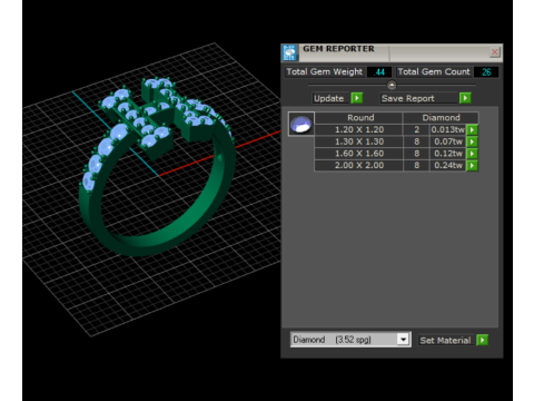 Cincin Emas Salib Berlian Model Cetak 3D