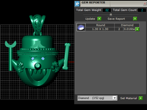 金色怪物吊坠 3D 打印模型