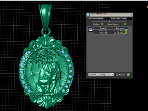 大象吊坠棕榈树设计 3D 打印模型 3D 打印模型