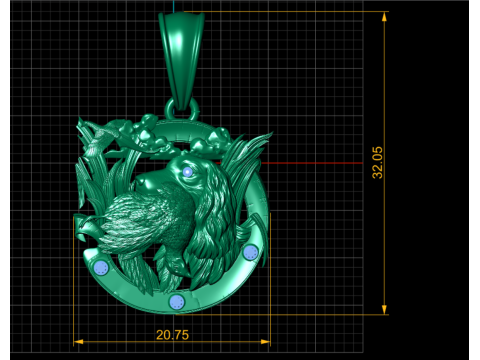PINGENTE de Águia Predatória MODELO 3D IMPRIMÍVEL Modelo de Impressão 3D