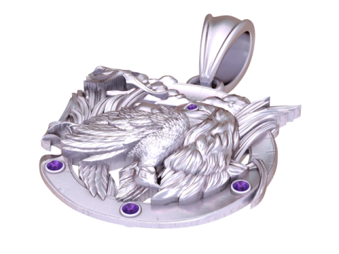 MODELLO STAMPABILE 3D PENDENTE Aquila Predatoria Modello di stampa 3D