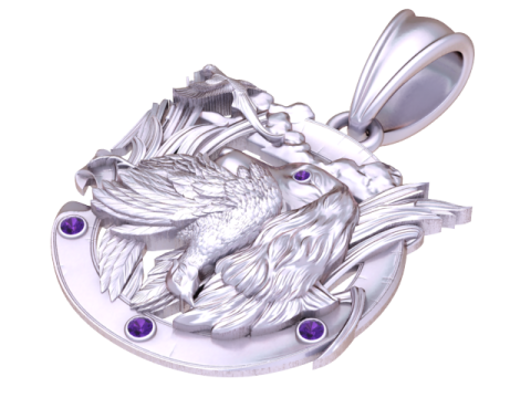 MODELLO STAMPABILE 3D PENDENTE Aquila Predatoria Modello di stampa 3D