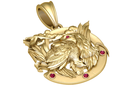 MODELLO STAMPABILE 3D PENDENTE Aquila Predatoria Modello di stampa 3D