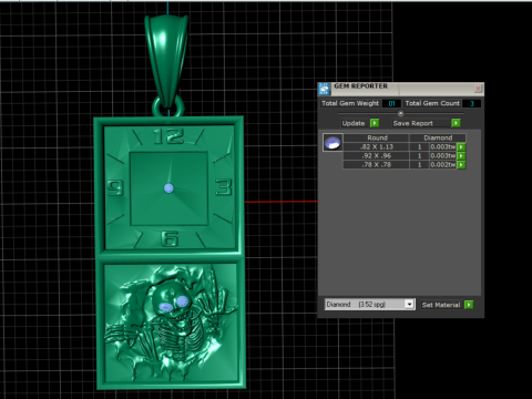MODELLO STAMPABILE 3D CON PENDENTE OROLOGIO E TESCHIO QUADRATO Modello di stampa 3D