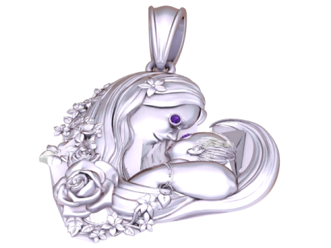 妈妈和宝宝吊坠 3D 打印模型 3D 打印模型