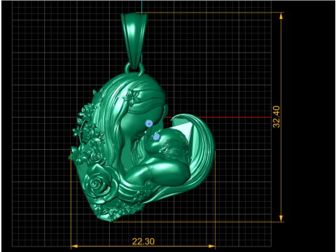 妈妈和宝宝吊坠 3D 打印模型 3D 打印模型