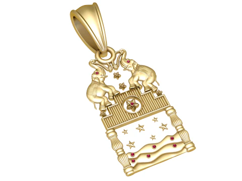 Twin Elephant Pendant 3D Printable Model 3D Print Model