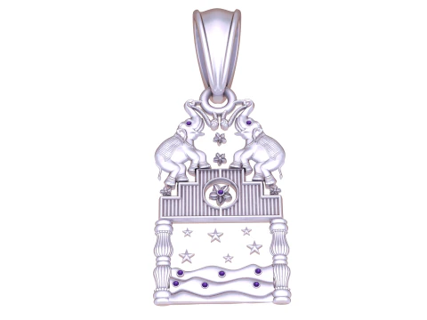 Twin Elephant Pendant 3D Printable Model 3D Print Model