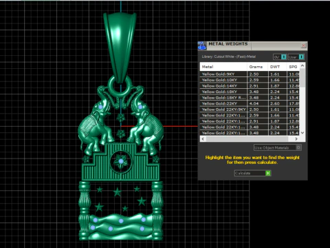 Twin Elephant Pendant 3D Printable Model 3D Print Model