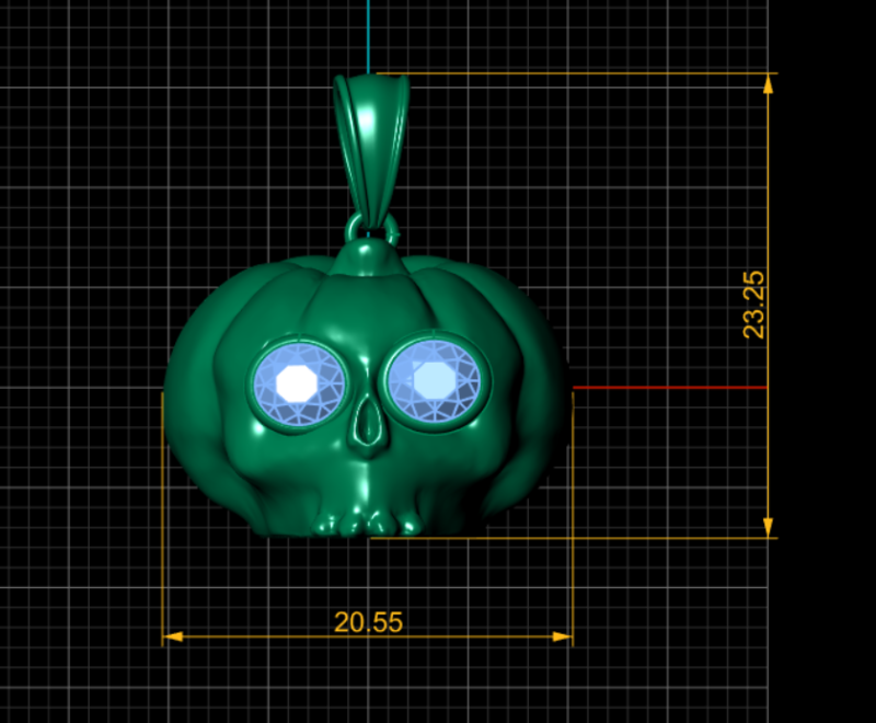 南瓜骷髅脸吊坠 3D 可打印模型 3D 打印模型 .c4d .max .obj .3ds .fbx .stl .blend 