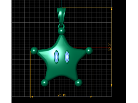 星星吊坠 3D 打印模型 3D 打印模型