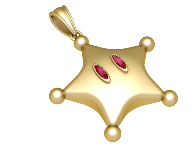 STAR PENDANT 3D PRINTABLE MODEL 3D Print Model .c4d .max .obj .3ds .fbx .stl .blend 