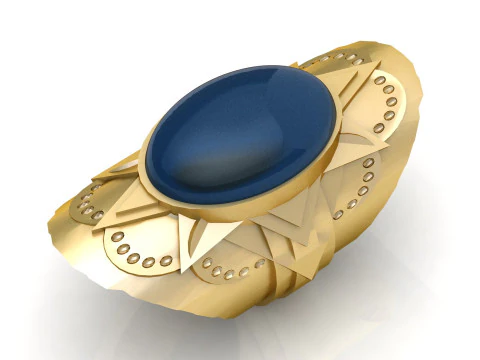 Koningsblauwe Starburst-ring 3D printmodel