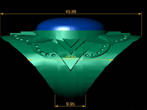 Royal Blue Starburst Ring 3D Print Model