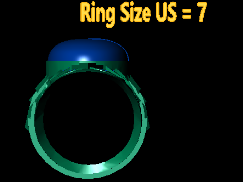 Royal Blue Starburst Ring 3D Print Model