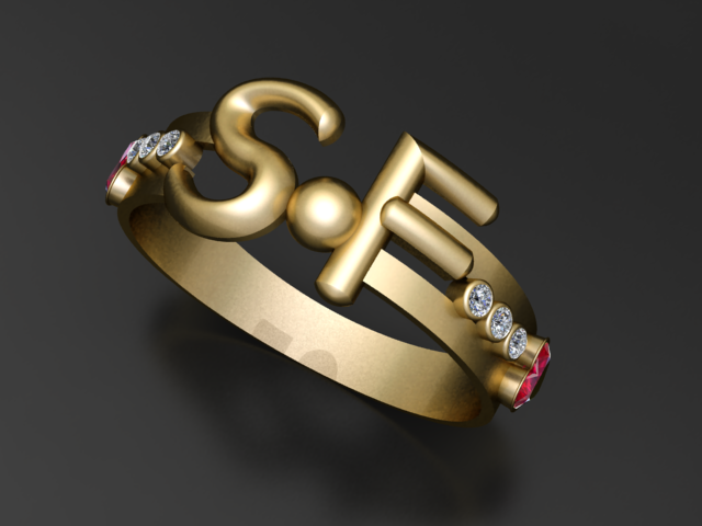 DESIGN S F ANELLO 3D MODELLO STAMPABILE 3D Modello di stampa 3D .c4d .max .obj .3ds .fbx .stl .blend