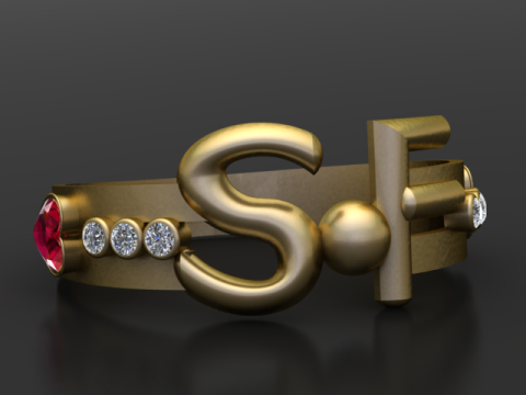 DESIGN S F ANELLO 3D MODELLO STAMPABILE 3D Modello di stampa 3D