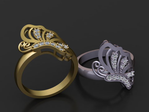 ANELLO DI DESIGN CORPO FARFALLA HALR MODELLO STAMPABILE 3D Modello di stampa 3D