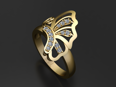 बटरफ्लाई हेलर बॉडी डिज़ाइन रिंग 3डी प्रिंट करने योग्य मॉडल 3D प्रिंट मॉडल