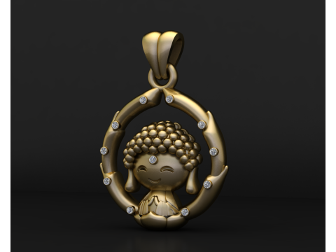 MODEL CETAK 3D Liontin Buddha Lucu Model Cetak 3D