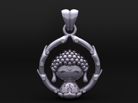 MODEL CETAK 3D Liontin Buddha Lucu Model Cetak 3D