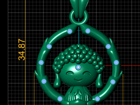 MODEL CETAK 3D Liontin Buddha Lucu Model Cetak 3D