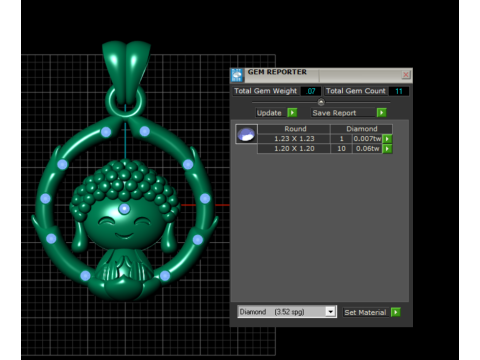 MODEL CETAK 3D Liontin Buddha Lucu Model Cetak 3D