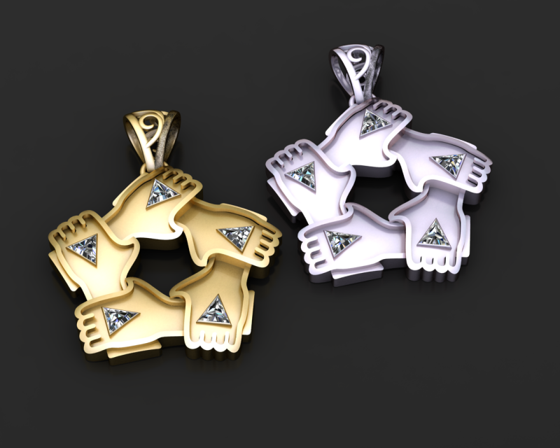 ЦВЕТОЧНЫЙ КУЛОН 3D МОДЕЛЬ ДЛЯ ПЕЧАТИ 3D Принт Модель .c4d .max .obj .3ds .fbx .stl .blend