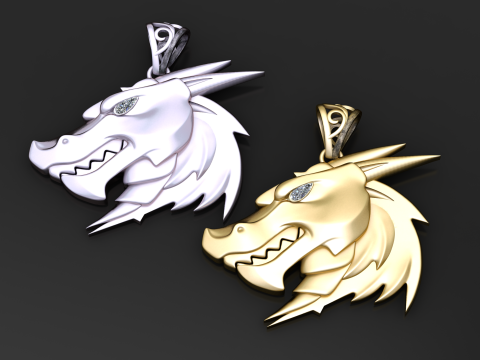WOLF FACES PENDANT 3D PRINTABLE MODEL 3D Print Model