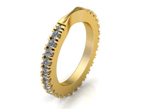 Elegante gouden diamant eeuwigheidsband 3D printmodel
