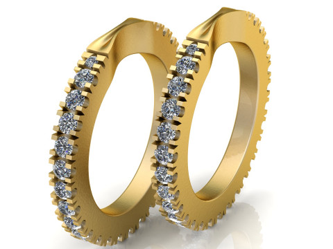 Elegante alianza de eternidad con diamantes en oro Modelo de impresión 3D